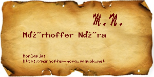 Márhoffer Nóra névjegykártya