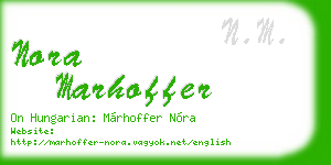 nora marhoffer business card