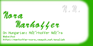 nora marhoffer business card